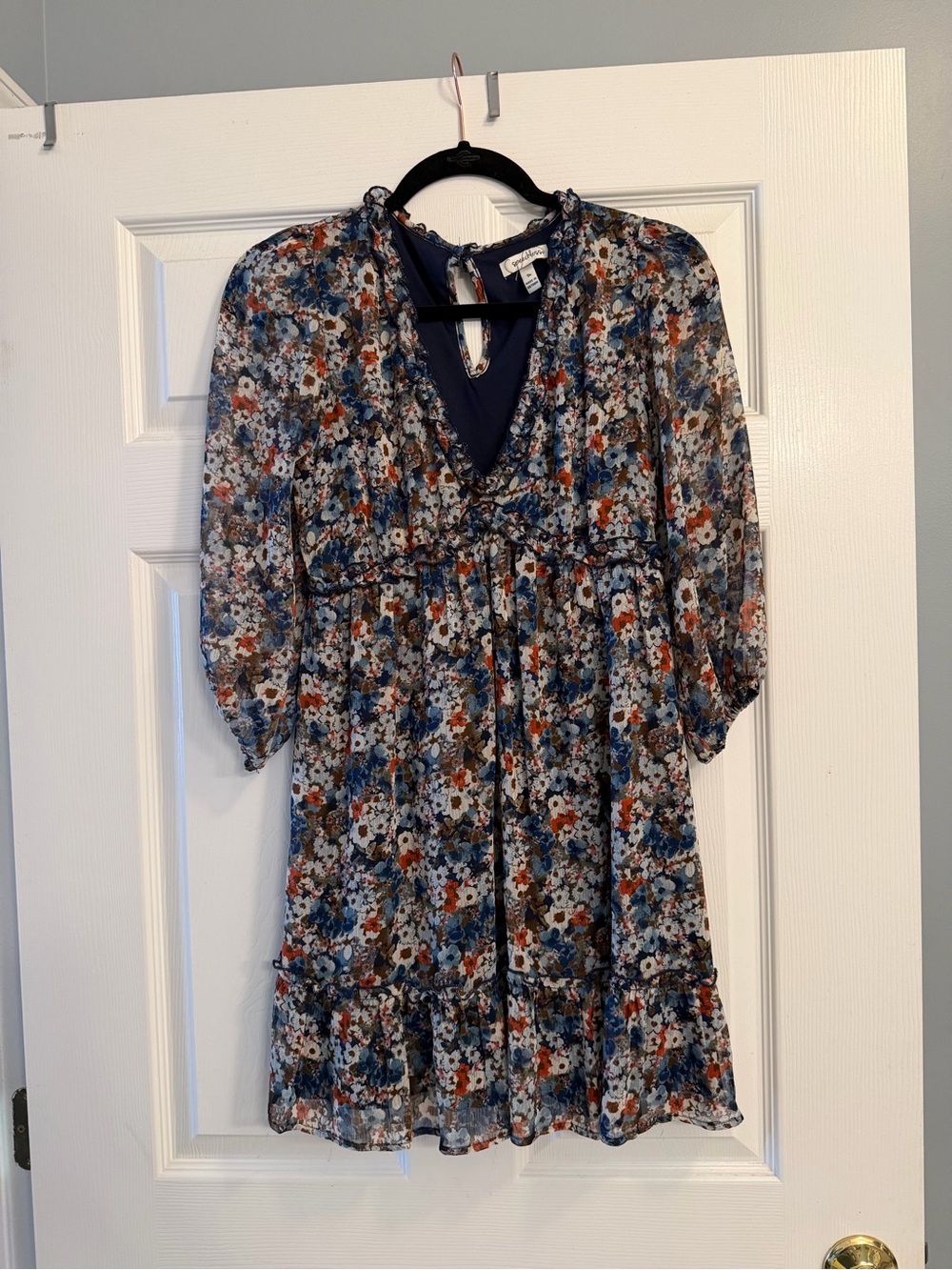Women's floral top with tie back